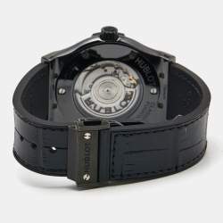 Hublot Black Carbon Fiber Ceramic Stainless Steel Rubber Alligator Leather Classic Fusion 542.CM.1771.RX Men's Wristwatch 42 mm