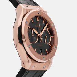 Hublot Grey 18k Rose Gold Classic Fusion 521.OX.7081.LR Automatic Men's Wristwatch 45 mm