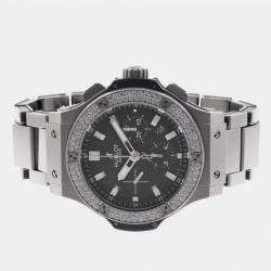 Hublot Grey Diamond Stainless Steel Big Bang 301.ST.5020.ST.1104 Automatic Men's Wristwatch 44 mm