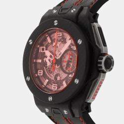 Hublot Red Carbon Fiber Big Bang Ferrari Automatic Men's Wristwatch 45 mm