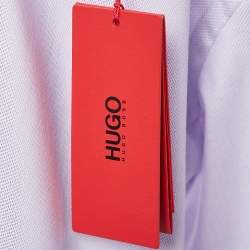 Hugo Boss Light Purple Patterned Cotton Sharp Fit Shirt XL
