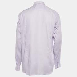 Hugo Boss Light Purple Patterned Cotton Sharp Fit Shirt XL