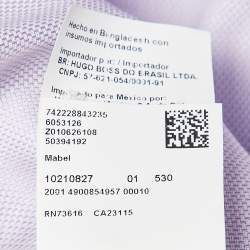 Hugo Boss Light Purple Patterned Cotton Sharp Fit Shirt XL