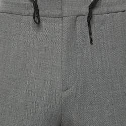 مملوكة مسبقًا بنطلون هوغو بوس صوف رمادي مزيج نحيف جداً مقاس متوسط