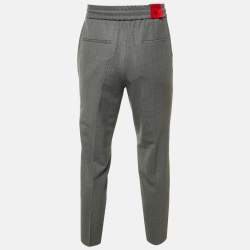 مملوكة مسبقًا بنطلون هوغو بوس صوف رمادي مزيج نحيف جداً مقاس متوسط