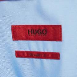 Hugo Boss Blue Logo Embroidered Cotton Long Sleeve Shirt XXXL