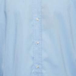 Hugo Boss Blue Logo Embroidered Cotton Long Sleeve Shirt XXXL