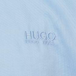 Hugo Boss Blue Logo Embroidered Cotton Long Sleeve Shirt XXXL