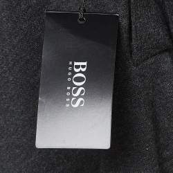 Pre Owned Hugo Boss Dark Grey Cotton Knit Regular Fit Polo Tshirt S