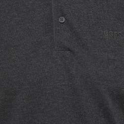 Pre Owned Hugo Boss Dark Grey Cotton Knit Regular Fit Polo Tshirt S