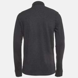 Pre Owned Hugo Boss Dark Grey Cotton Knit Regular Fit Polo Tshirt S