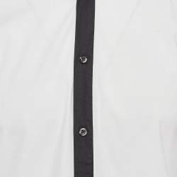 Pre Owned Hugo Boss White Contrast Placket Poplin Slim Fit Shirt L