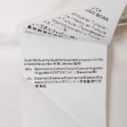 Pre Owned Hugo Boss White Contrast Placket Poplin Slim Fit Shirt L