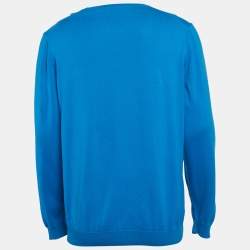 Boss Hugo Boss Blue Cotton Knit Long Sleeve Sweatshirt XL