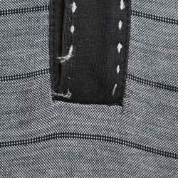 Boss by Hugo Boss Grey Striped Jersey Long Sleeve Polo T-Shirt L