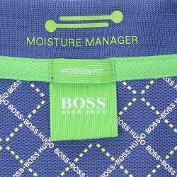Hugo Boss Blue Cotton Knit Modern Fit Polo T-Shirt L