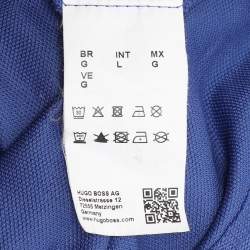 Hugo Boss Blue Cotton Knit Modern Fit Polo T-Shirt L