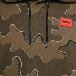 Hugo Boss Green Military Print Cotton Knit Hoodie & Cargo Jogger Set S