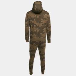 Hugo Boss Green Military Print Cotton Knit Hoodie & Cargo Jogger Set S