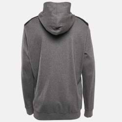 Hugo Hugo Boss Grey Cotton Knit Hooded Zip-Up Dellagio Jacket XXL