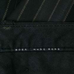 Hugo Boss Black Pinstripe Wool Formal Trousers M