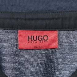 Hugo Boss Navy Blue Jersey Long Sleeve Polo T-Shirt L