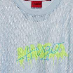 Hugo Boss Blue Printed Mesh Crewneck Dstaros T-Shirt M