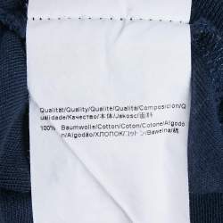Hugo Boss Blue Logo Print Cotton Crewneck Sweatshirt M