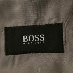 Pre Owned Hugo Boss Black Pinstriped Wool Regular Fit Suit 4XL