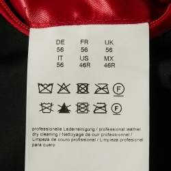 Pre Owned Hugo Boss Black Leather Zip-Up Laudin  Jacket 3XL