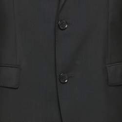 Pre Owned Hugo Boss Black Wool Single Breasted Suit XL
