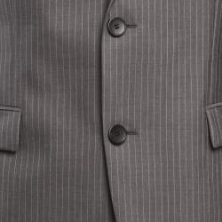 Pre Owned Hugo Boss Grey Pin Striped Wool Aeron1/Hamen1 Suit XL