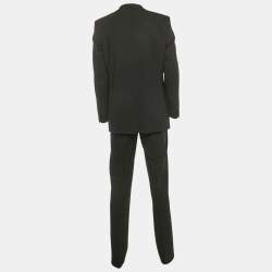 Pre Owned Hugo Boss Black Wool Single Breasted Suit XL