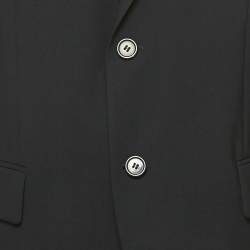 Pre Owned Hugo Boss Black Wool Single Breasted Suit XL