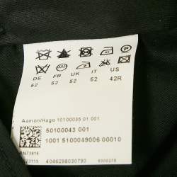 Pre Owned Hugo Boss Black Wool Single Breasted Suit XL