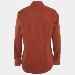 Pre Owned Hugo Boss Brown Cotton Slim Fit Isko Shirt L