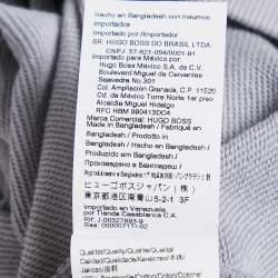 Pre Owned Hugo Boss Grey/Blue Logo Print Cotton Long Sleeve Sweatshirt L