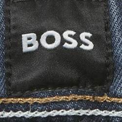 مملوكة مسبقًا Boss by Hugo Boss Dark Blue Denim Maine Regular Fit Jeans L