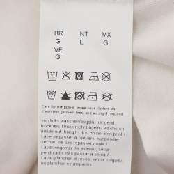 Pre Owned Hugo Boss Cream Jersey Logo Embroidered T-Shirt L