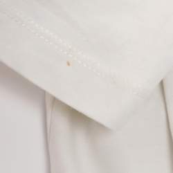 Pre Owned Hugo Boss Cream Jersey Logo Embroidered T-Shirt L