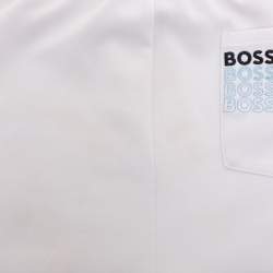 Pre Owned Hugo Boss White Jersey Logo Embroidered Drawstring Shorts XL