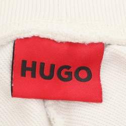 Pre Owned Hugo Boss Cream Jersey Logo Print Drawstring Jogger Pants XL