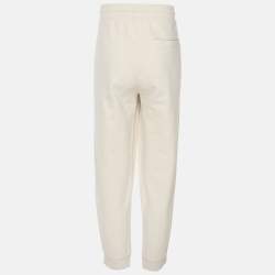 Pre Owned Hugo Boss Cream Jersey Logo Print Drawstring Jogger Pants XL