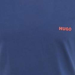 Pre Owned Hugo Boss Blue Logo Print Jersey Triplet P T-Shirt M