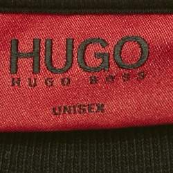 مملوكة مسبقًا بلوفر هوغو بوس أسود مطبوع قطن ديروس مقاس صغير