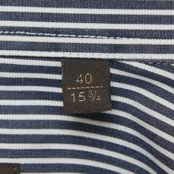 Pre Owned قميص بوس سلكشن هوغو بوس مخطط رمادي نحيف مقاس قطني متوسط