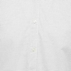 مملوكة مسبقًا قميص هوغو بوس ذو علامة حمراء أبيض بنسيج مميز ضيق جداً مقاس كبير جداً (إكسترا لارج)