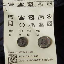 Pre Owned Hugo Boss Grey Striped Cotton Short Length Shirt L