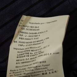 Pre Owned Hugo Boss Grey Striped Cotton Short Length Shirt L