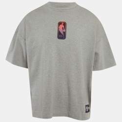 Pre Owned Hugo Boss Grey x NBA Grey Applique Jersey T-Shirt M